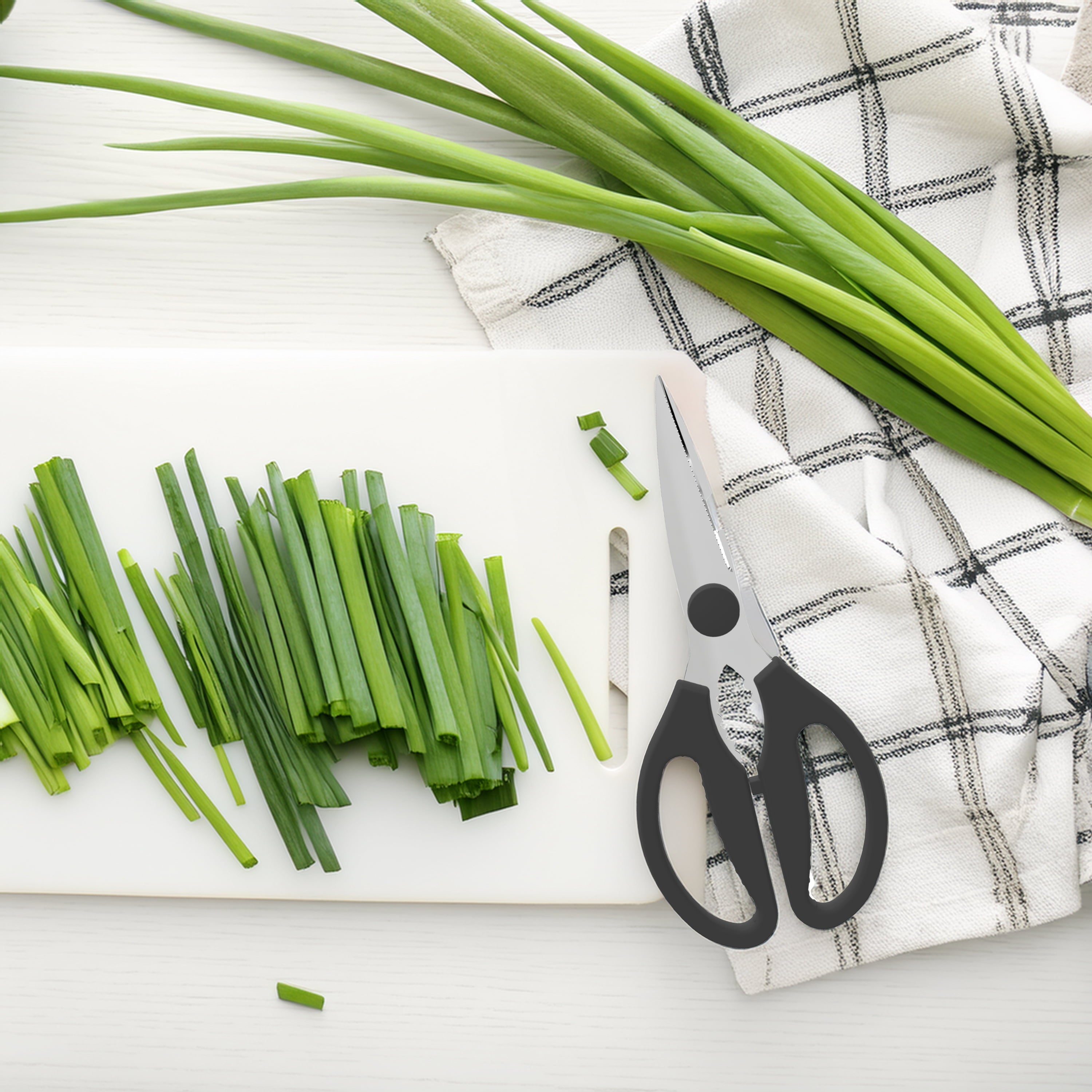 Black Handle Stainless Steel Multi-Purpose Kitchen Shears with Black Grip 1 Each - Image 2