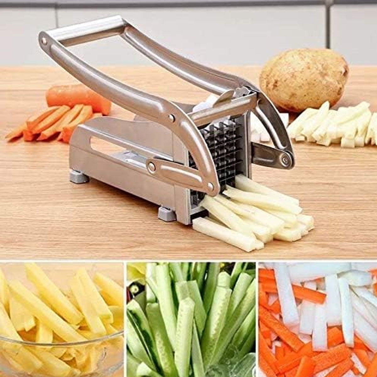 Heavy Duty French Fry Cutter with 2 Stainless Steel Blades, Potato Slicer for Homemade Fries, Professional Potato Pre... - Image 5