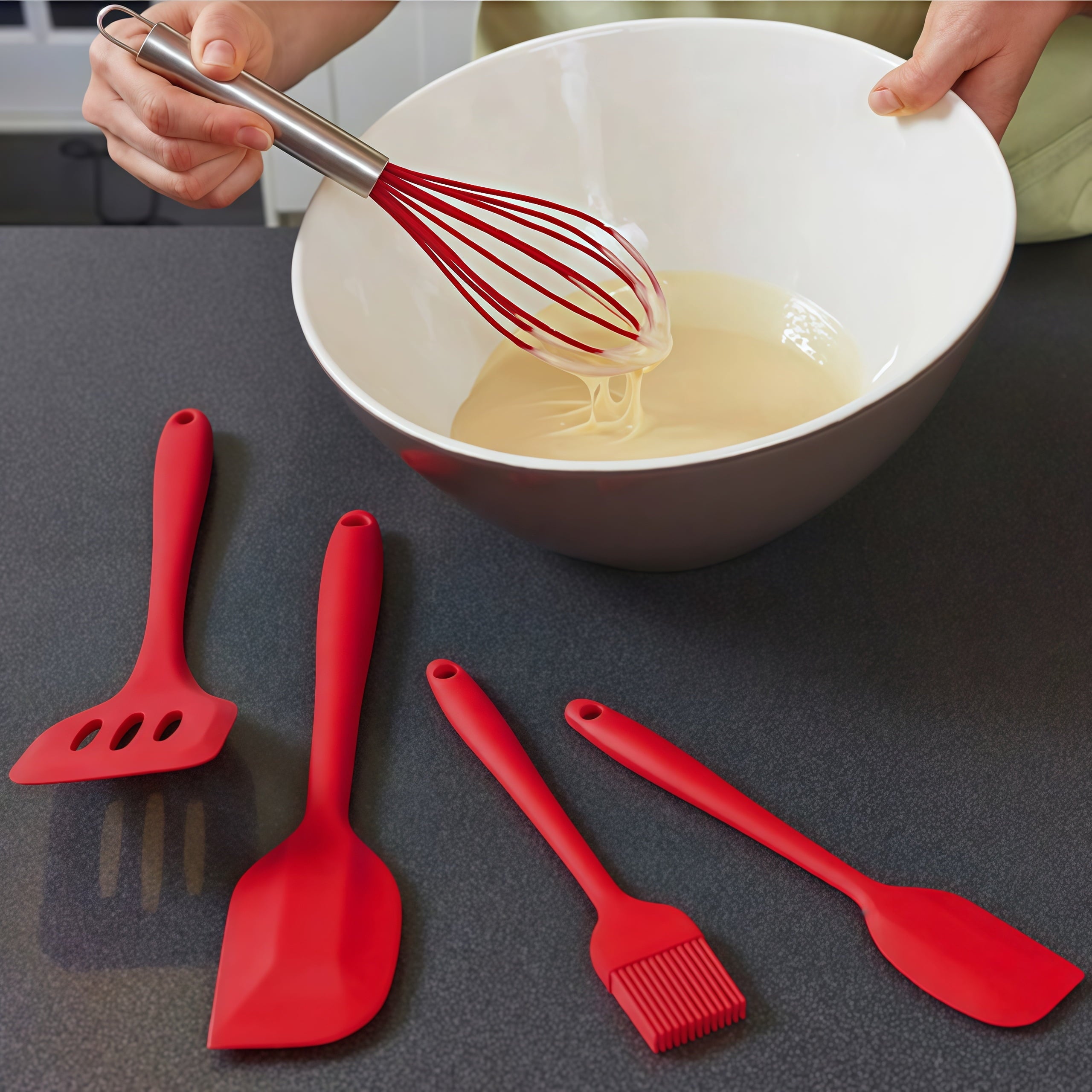 5 Piece Kitchen Utensil Set Silicone Baking Tools Kitchenware Essential - Image 6