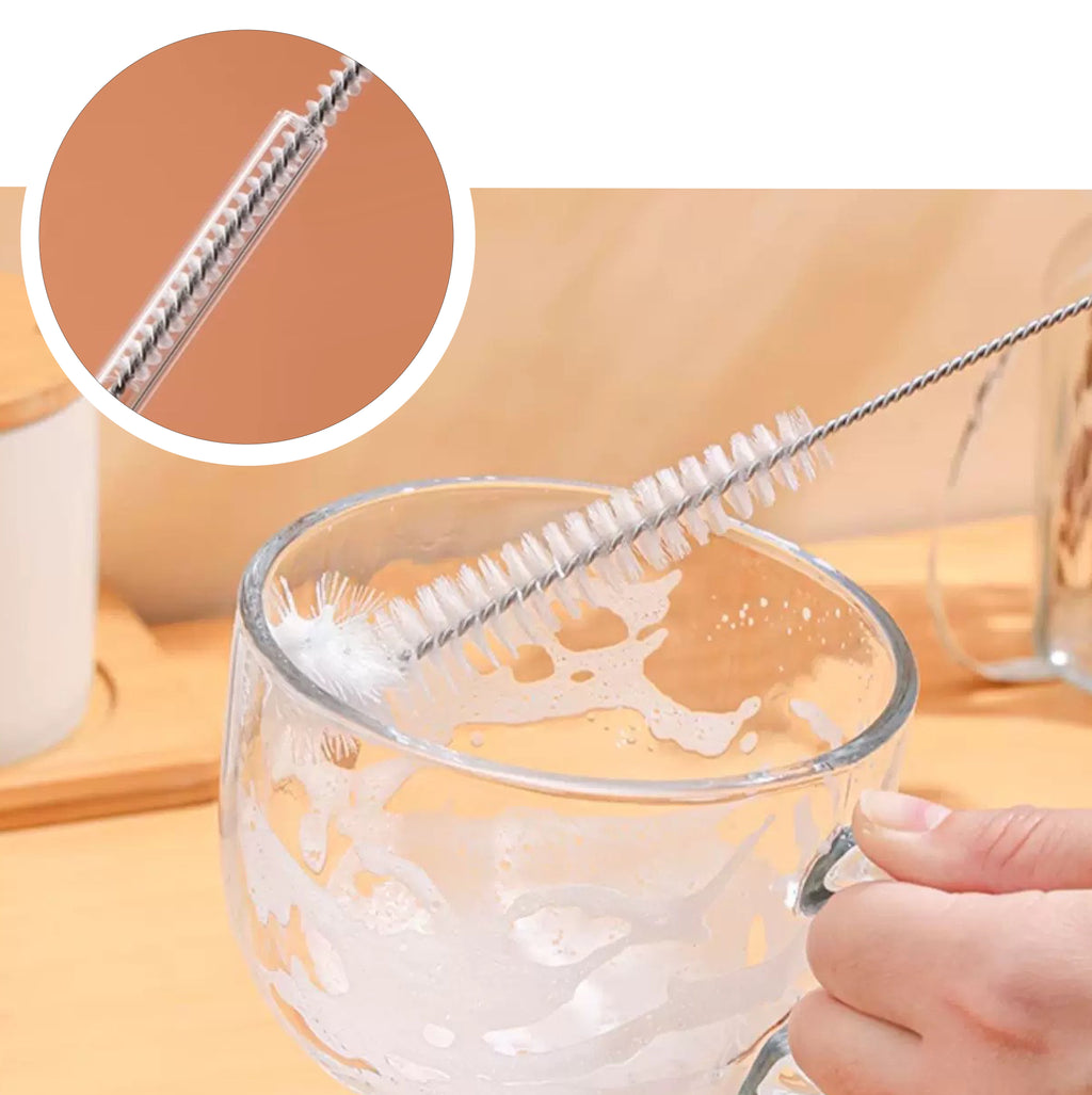 2-Piece Bottle and Straw Curved Cleaning Brush Set, 12" L, Cool Blue/White - Image 6