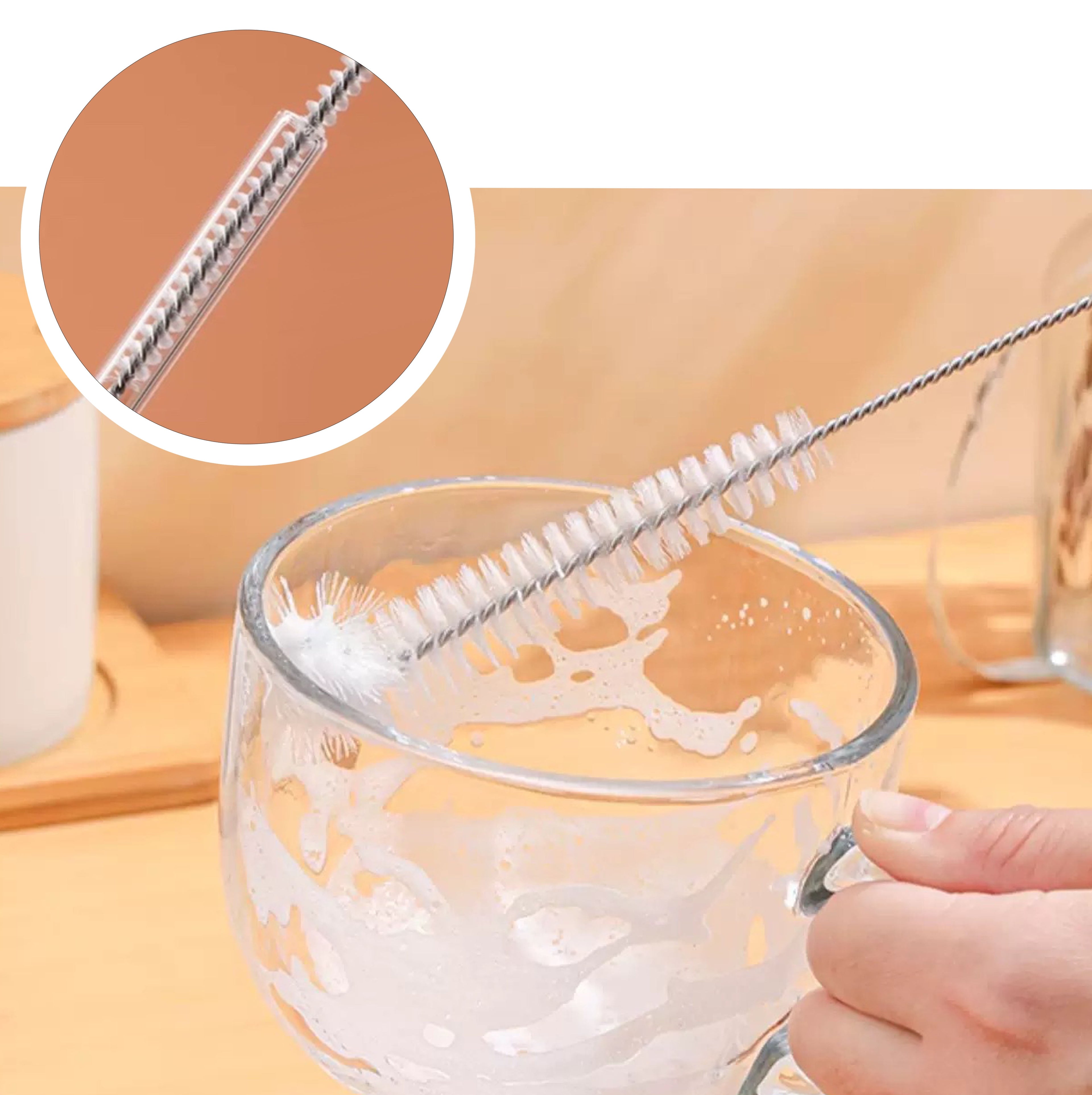 2-Piece Bottle and Straw Curved Cleaning Brush Set, 12" L, Cool Blue/White - Image 6