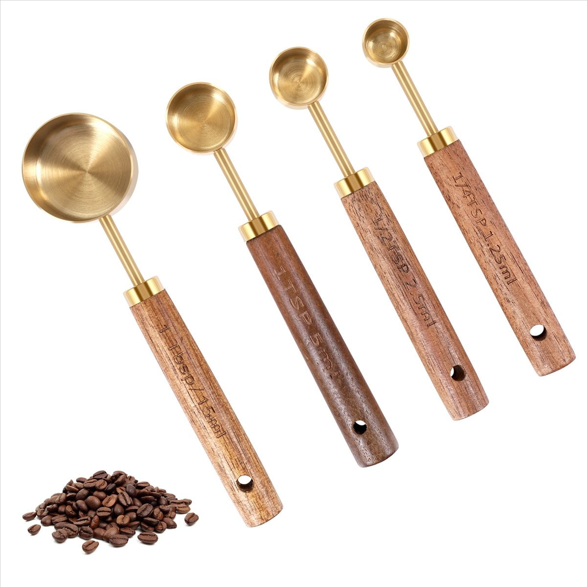 Set Wood Handle Stainless Steel Scoop Baking Tool Kit Kitchen Accessories 1 - Image 3