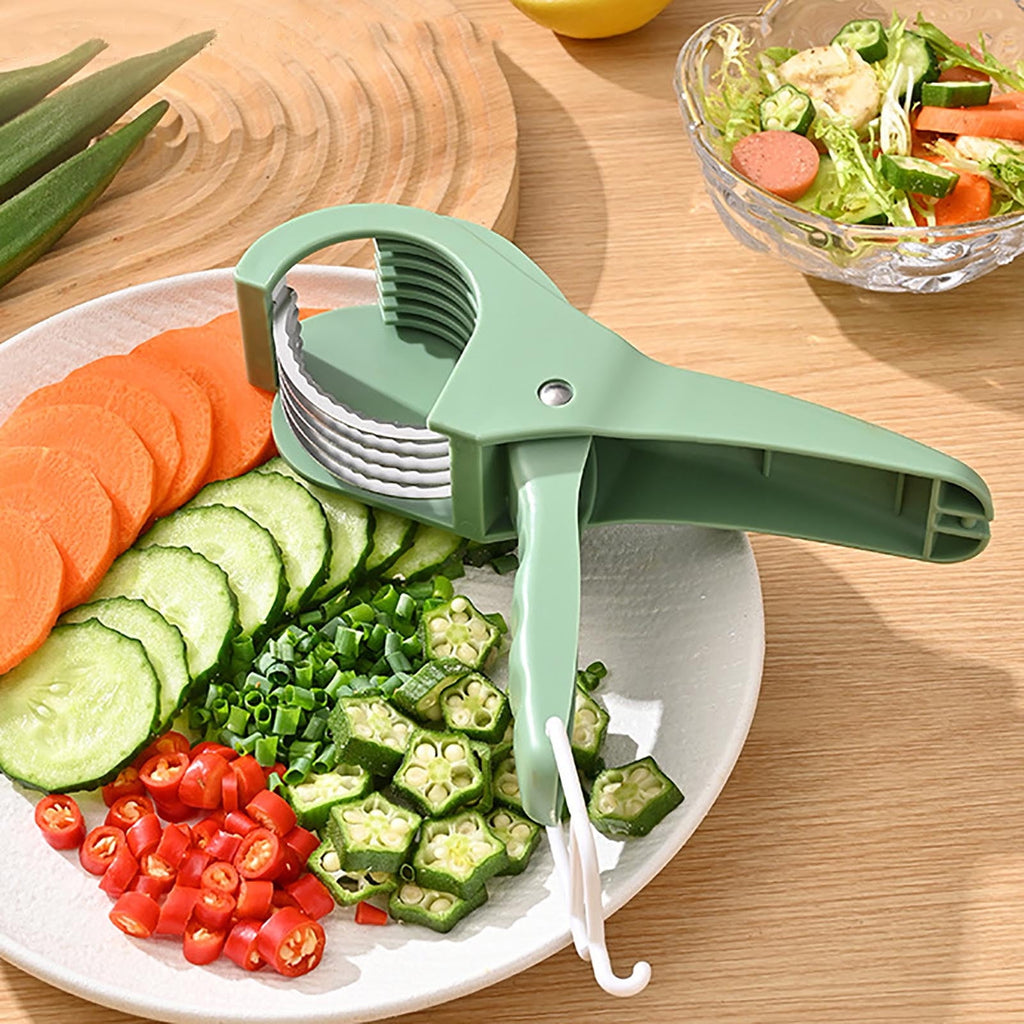 Manual Stainless Steel Food Cutter – Kitchen Gadget for Slicing Ham, Fruits & Vegetables, Durable Press Cutting Tool - Image 2