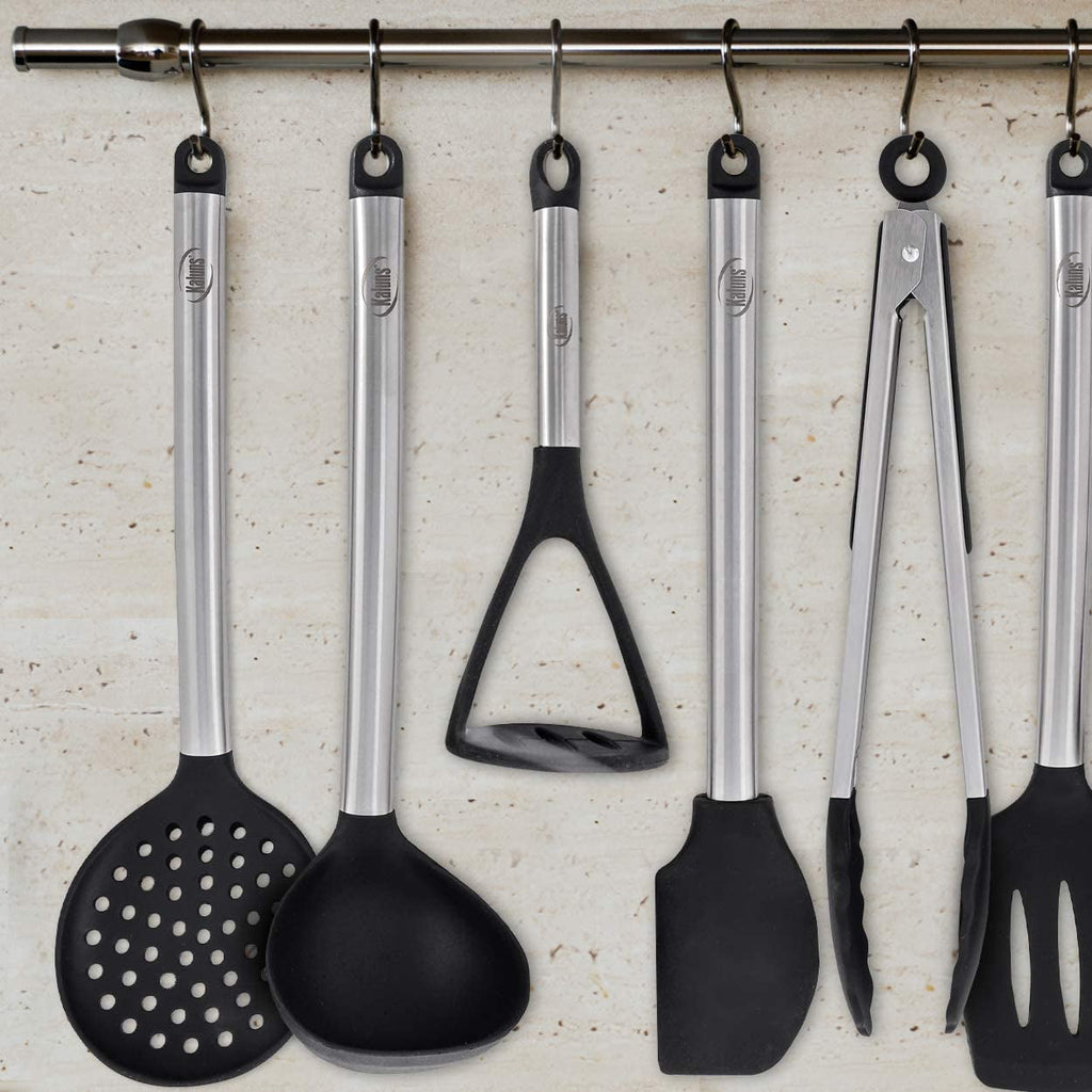 12-Pc Silicone Cooking Utensils Set Apartment Essentials Kitchen Tools - Image 4