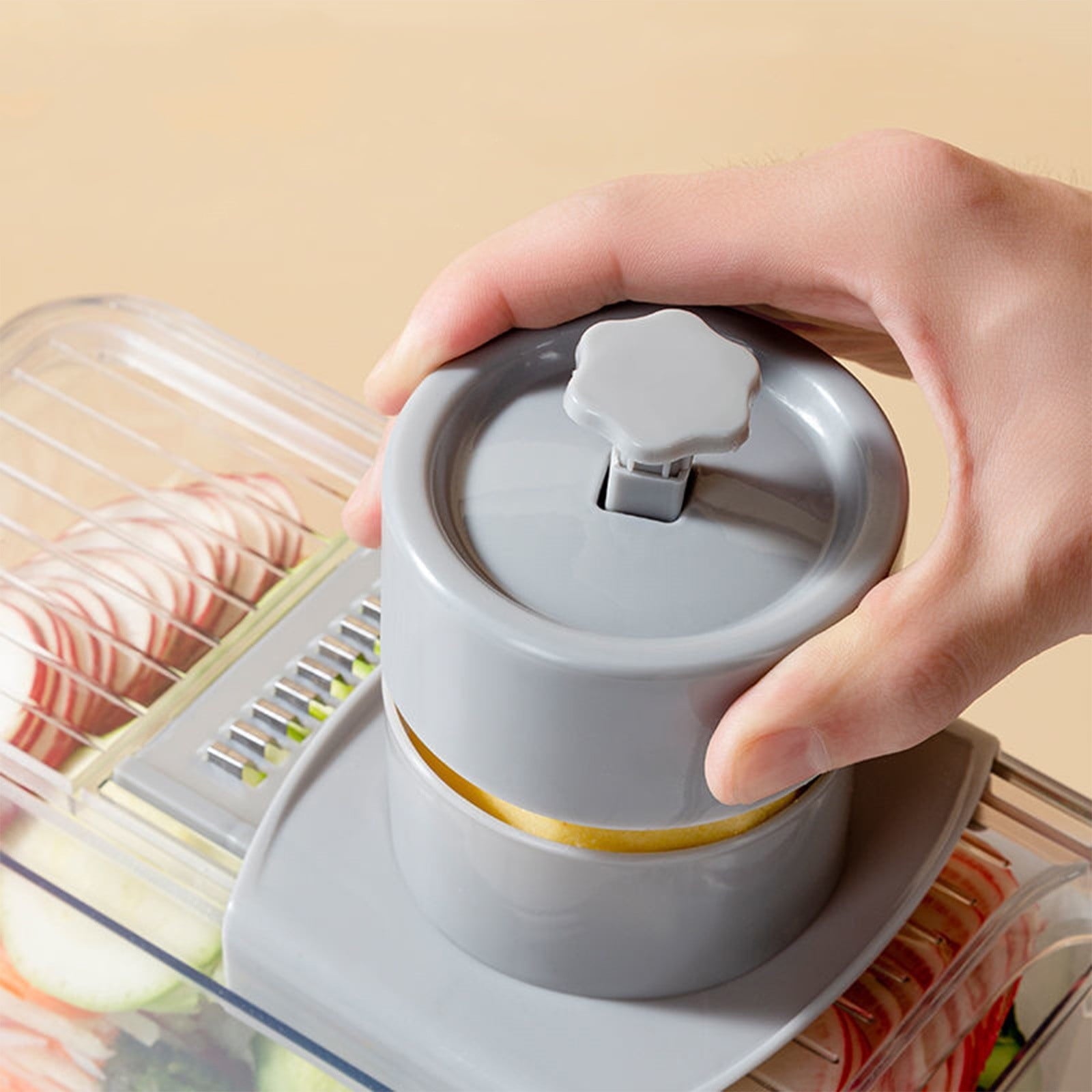 Multifunctional Vegetable Chopper, Food Cutter with Container, Interchangeable Blades for Quick Meal Prep, Easy Clean... - Image 3