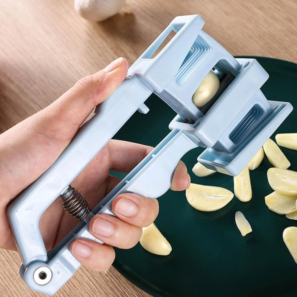and Garlic Chopper, Manual Garlic Cutter, Garlic Press, Slicer, Kitchen Tool, Food Prep, Stainless Steel Blade, Easy ... - Image 5