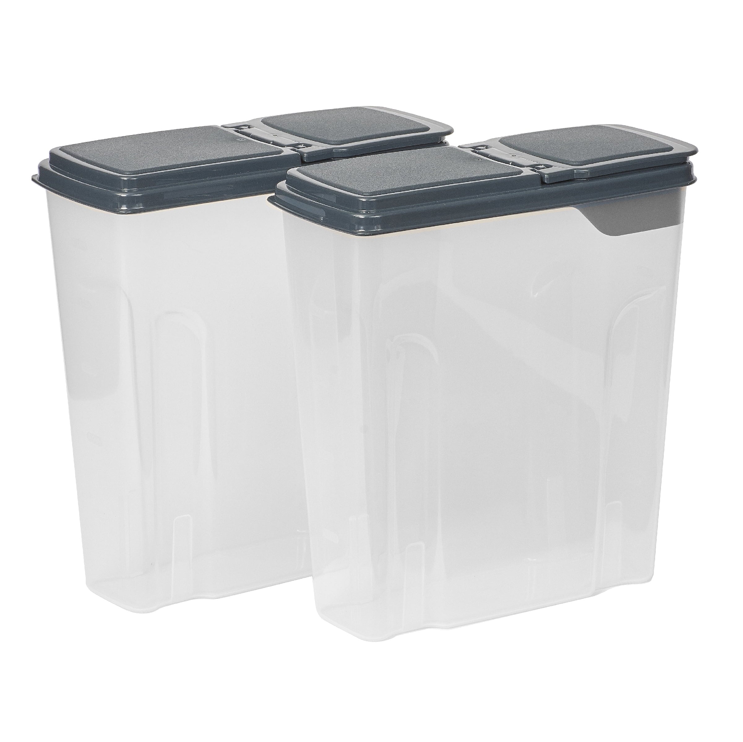 2-Pack Plastic Cereal Keeper Storage Containers, Kitchen Pantry Organizer Canisters for Cereal and Dry Food Storage, ... - Image 2