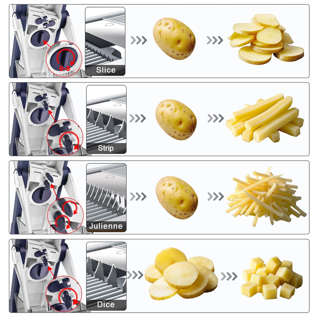 Mandoline Slicer, Vegetable Chopper & Grater - Safe & Effortless Vegetable Slicer, Dicer, Shredder, and Julienne Tool... - Image 5