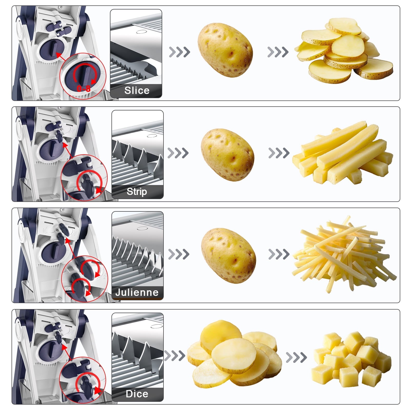 Mandoline Slicer, Vegetable Chopper & Grater - Safe & Effortless Vegetable Slicer, Dicer, Shredder, and Julienne Tool... - Image 5