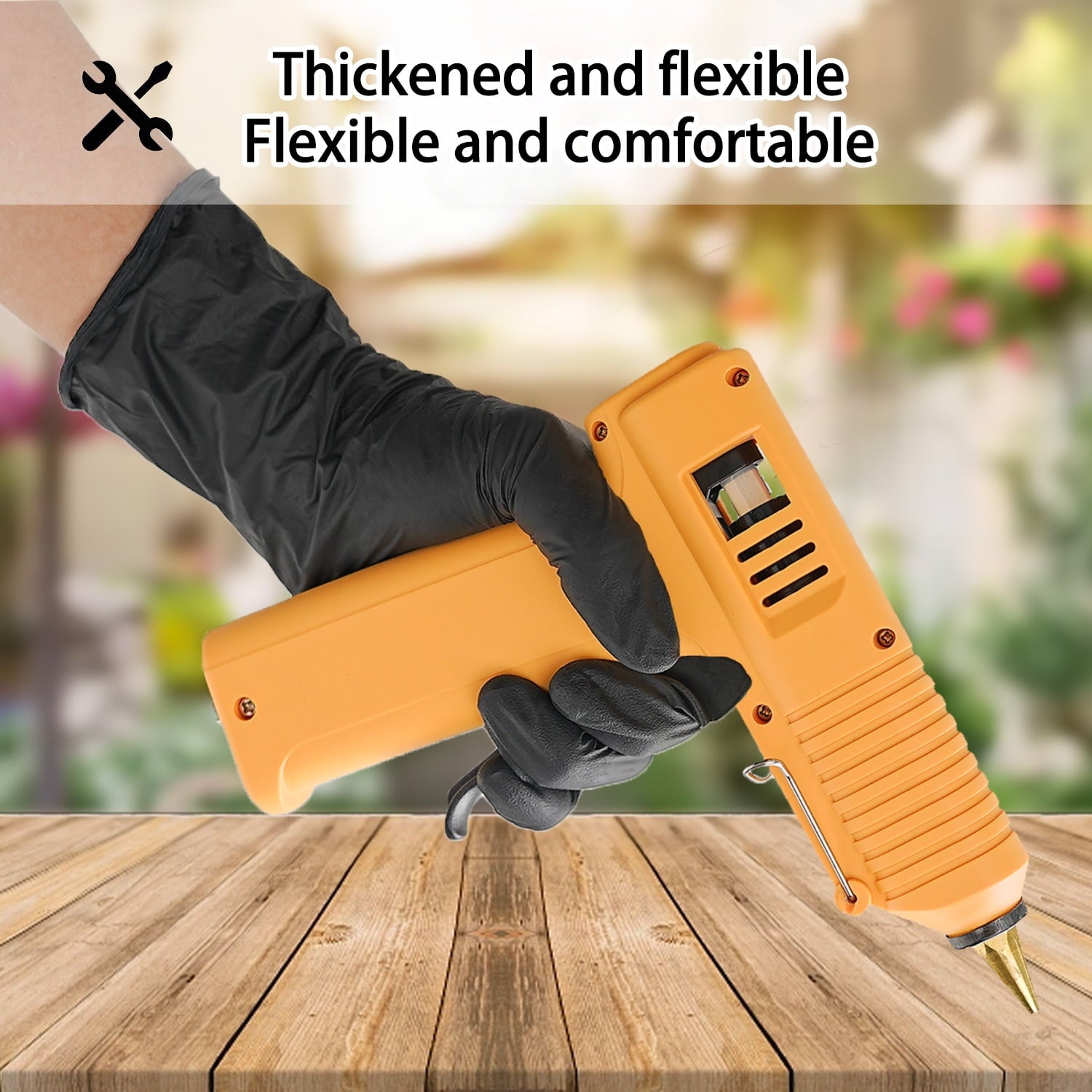 FINITEX Black Nitrile Gloves Disposable, Food Safe Gloves for Cooking, Food Prep, Powder-free, Latex-free, Textured Grip, 3.2 Mil, Pack of 1 - Image 3