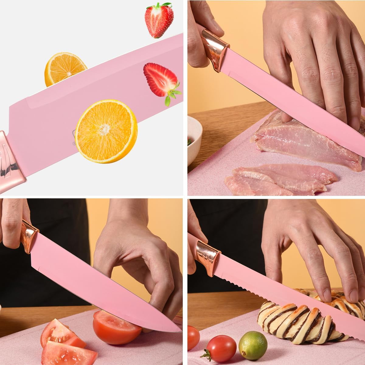 Cooking Utensils Set, 19 PCS Silicone Kitchen Utensils Set with Holder and Kitchen Knife Set for Cooking, Non-stick Heat Resistan Kitchen To - Image 5