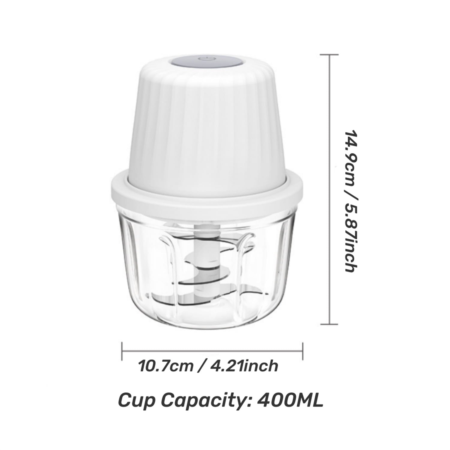 Electric Garlic Chopper, Large Capacity Onion Chopper with 6 Blades & Separation Partition, Mini Portable Kitchen Cho... - Image 2