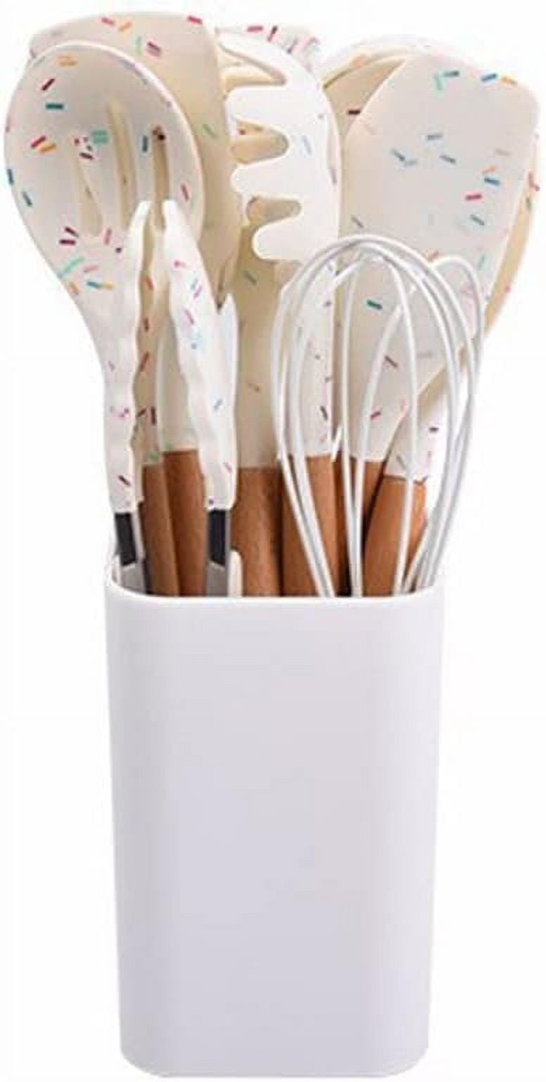 Kitchen Cooking Utensils Set, Wooden Handle Silicone Kitchen Gadgets Utensil Set,11 pcs Non-Stick Silicone Cooking Ki... - Image 4