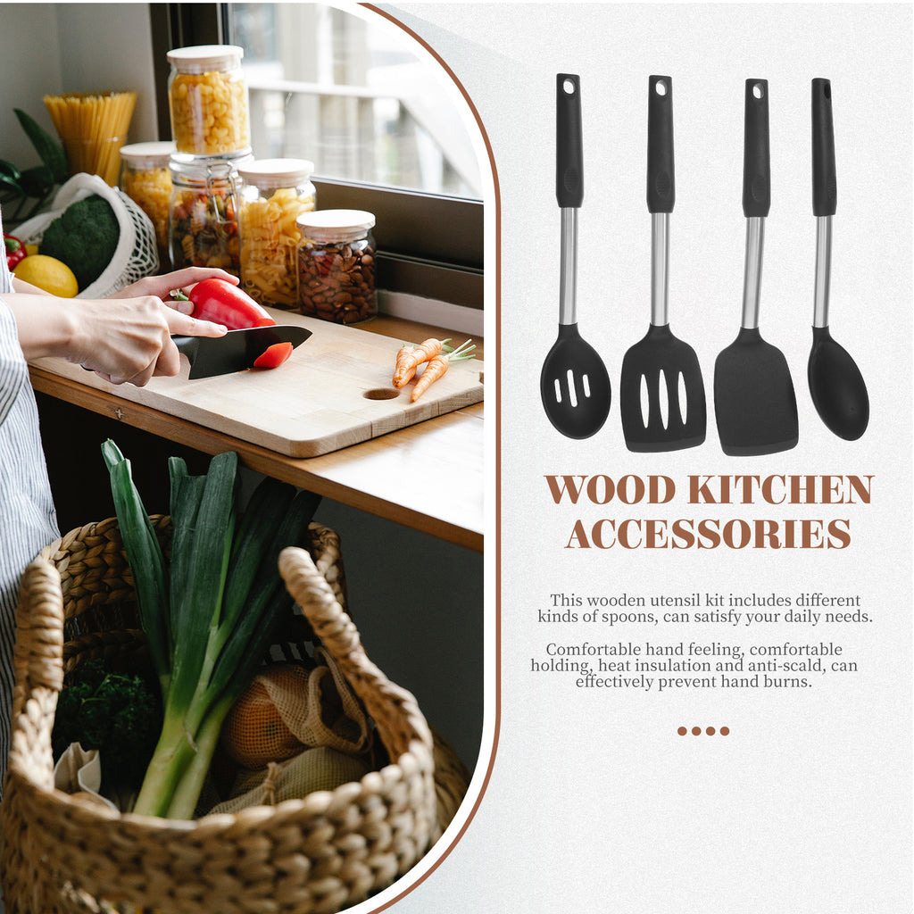 yuehuaidai 1 Set of Silicone Utensil Set Silicone Kitchen Utensils Set Silicone Cooking Utensils Kitchen Utensils Set - Image 3