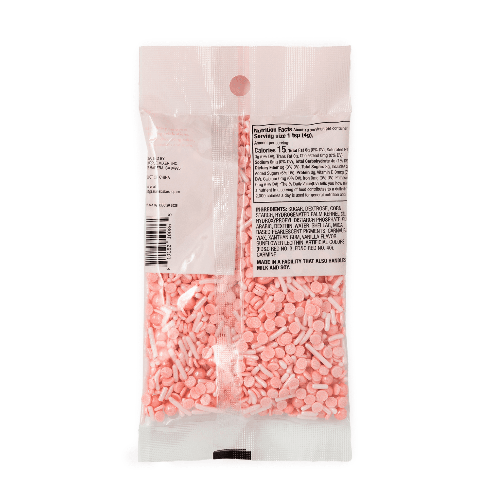 Sarah's Bakeshop Sprinkle Bag Light Pink 2.5oz - Image 2