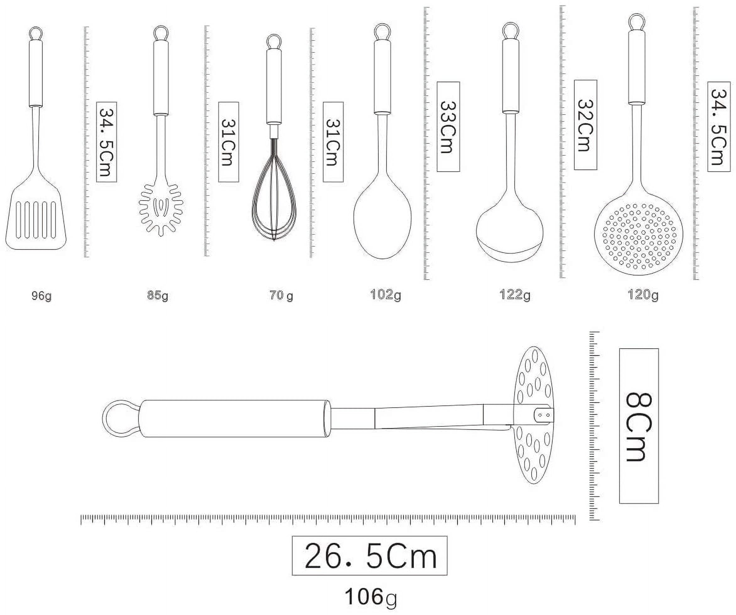 Cooking Utensils Set 8 Piece, Stainless Steel Kitchen Utensils Set with Utensil Holder, Kitchen Tool Set and Caddy - Image 2