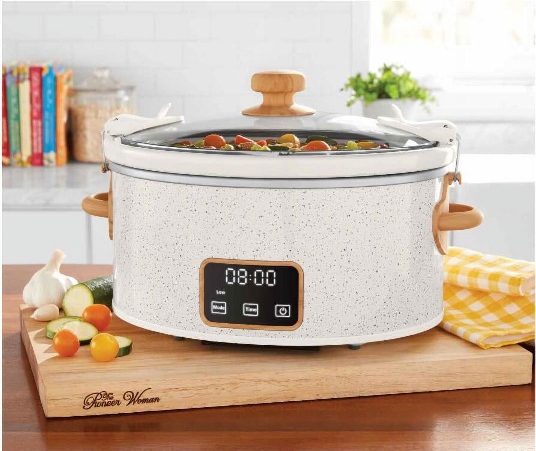 6-Quart Portable Linen Speckle Slow Cooker - Image 2