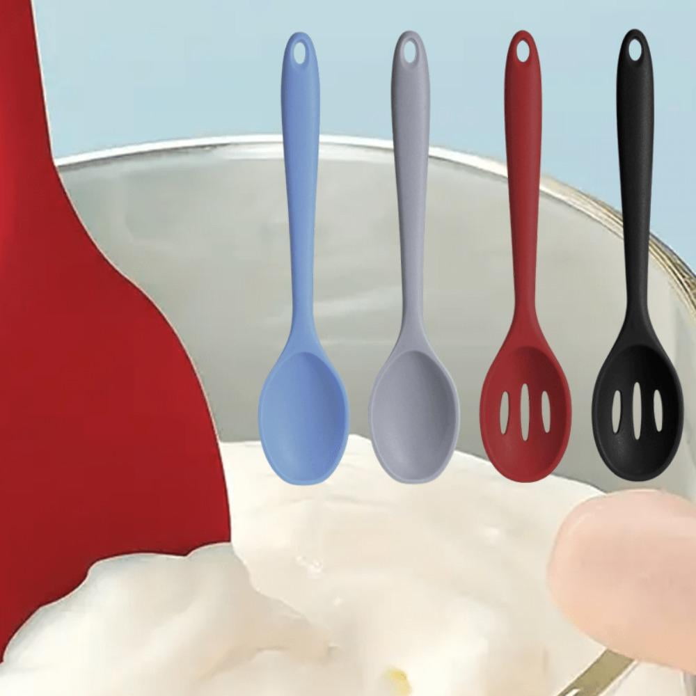 4Pcs Silicone Cooking Utensils Set, 10.6 Inch Large Silicone Serving Nonstick Spoons Heat Resistant Mixing Slotted Sp... - Image 6