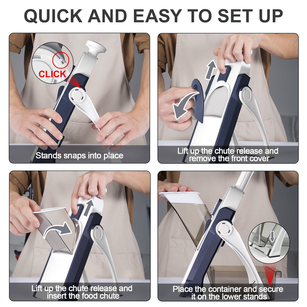 Mandoline Slicer, Vegetable Chopper & Grater - Safe & Effortless Vegetable Slicer, Dicer, Shredder, and Julienne Tool... - Image 6