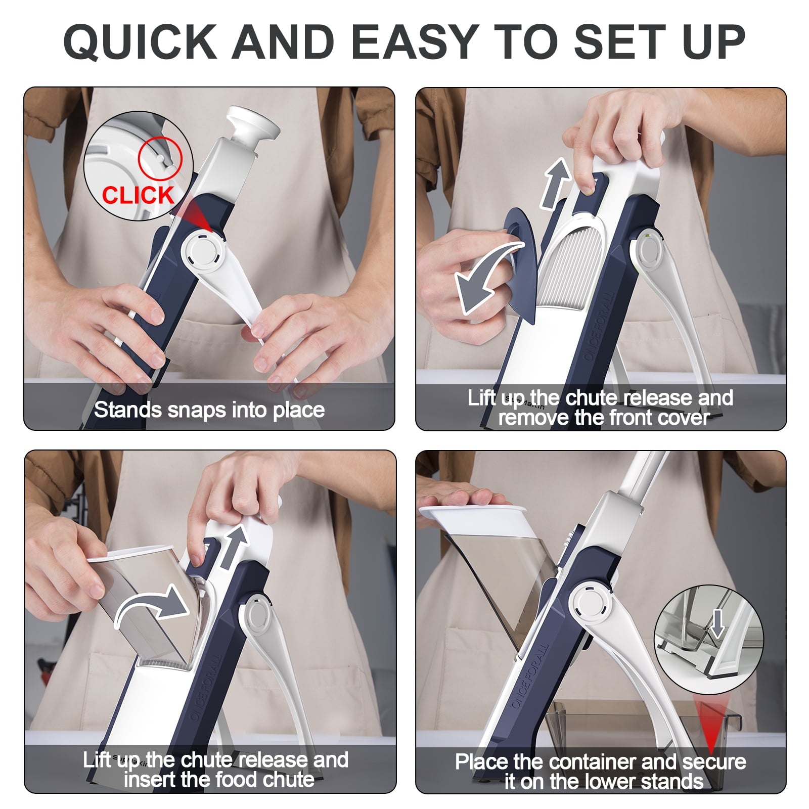 Mandoline Slicer, Vegetable Chopper & Grater - Safe & Effortless Vegetable Slicer, Dicer, Shredder, and Julienne Tool... - Image 6