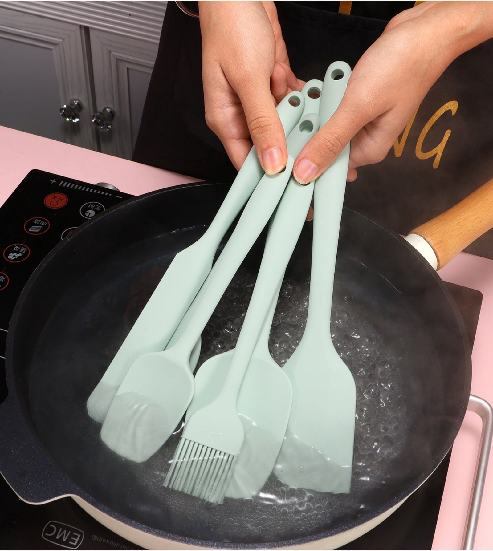 6-Piece Silicone Spatula Set Food Grade Silicone Spatulas, Heat Resistant Kitchen Utensil Kit , Seamless One Piece Design, Kitchen Utensils - Image 6