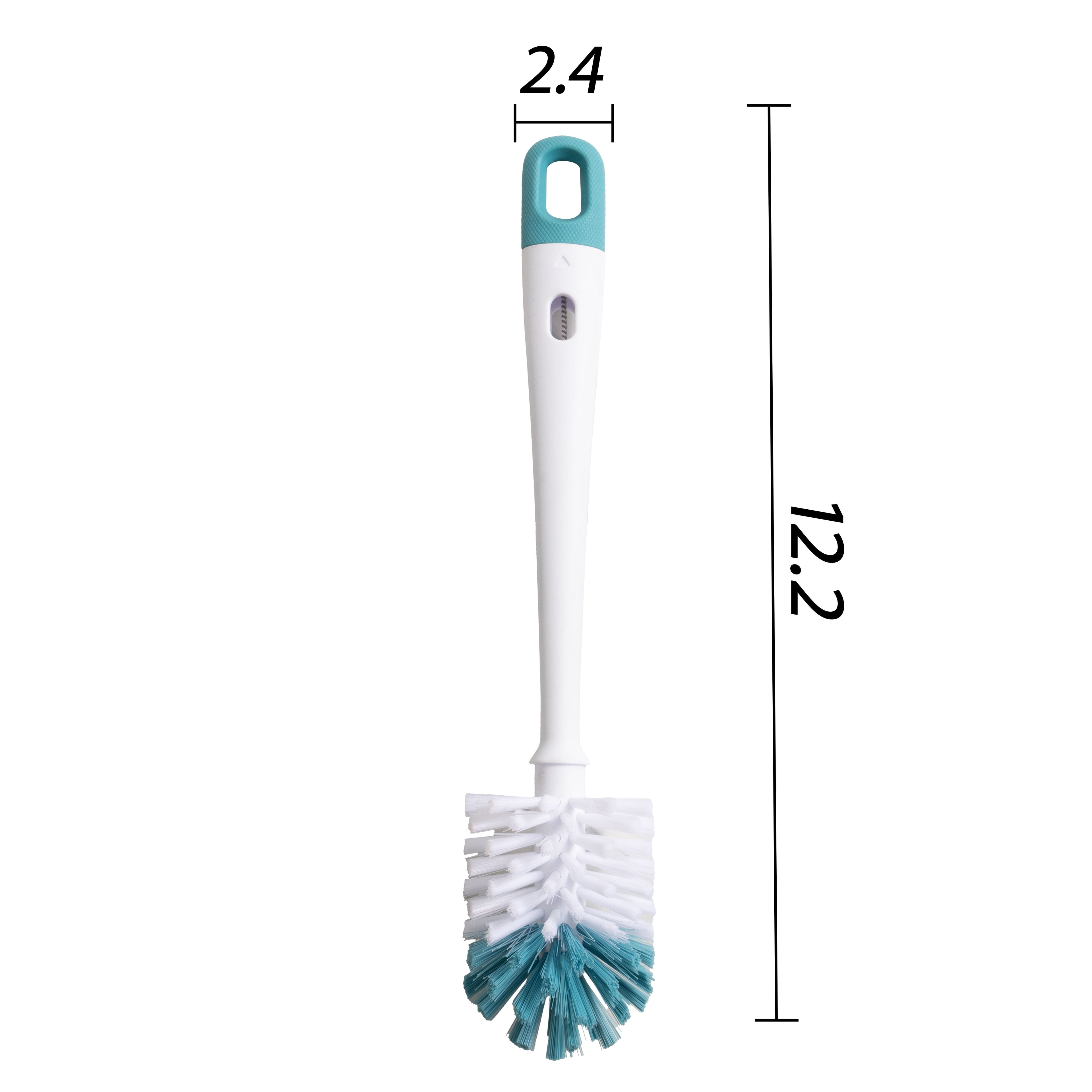 2-Piece Bottle and Straw Curved Cleaning Brush Set, 12" L, Cool Blue/White - Image 3