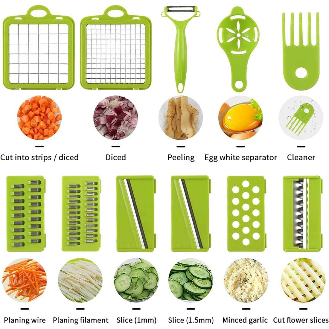 DEISNGB Vegetable Chopper, Multifunctional 13-in-1 Food Choppers Onion Chopper Vegetable Slicer Cutter Dicer Veggie Chopper with Container - Image 3