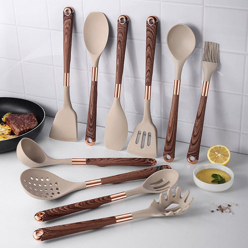 10-Piece Premium Non-Stick Silicone Kitchen Utensil Set - Tool & Gadget Sets for Effortless Cooking - Easy to Clean, ... - Image 2