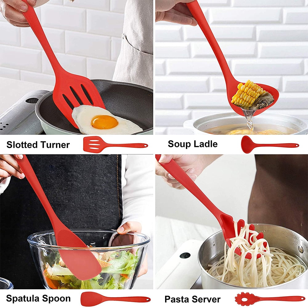 14 Pcs Cooking Utensils Set with Holder, Heat Resistant Silicone Kitchen Cookware Utensils Set, Kitchen Cooking Tools... - Image 6