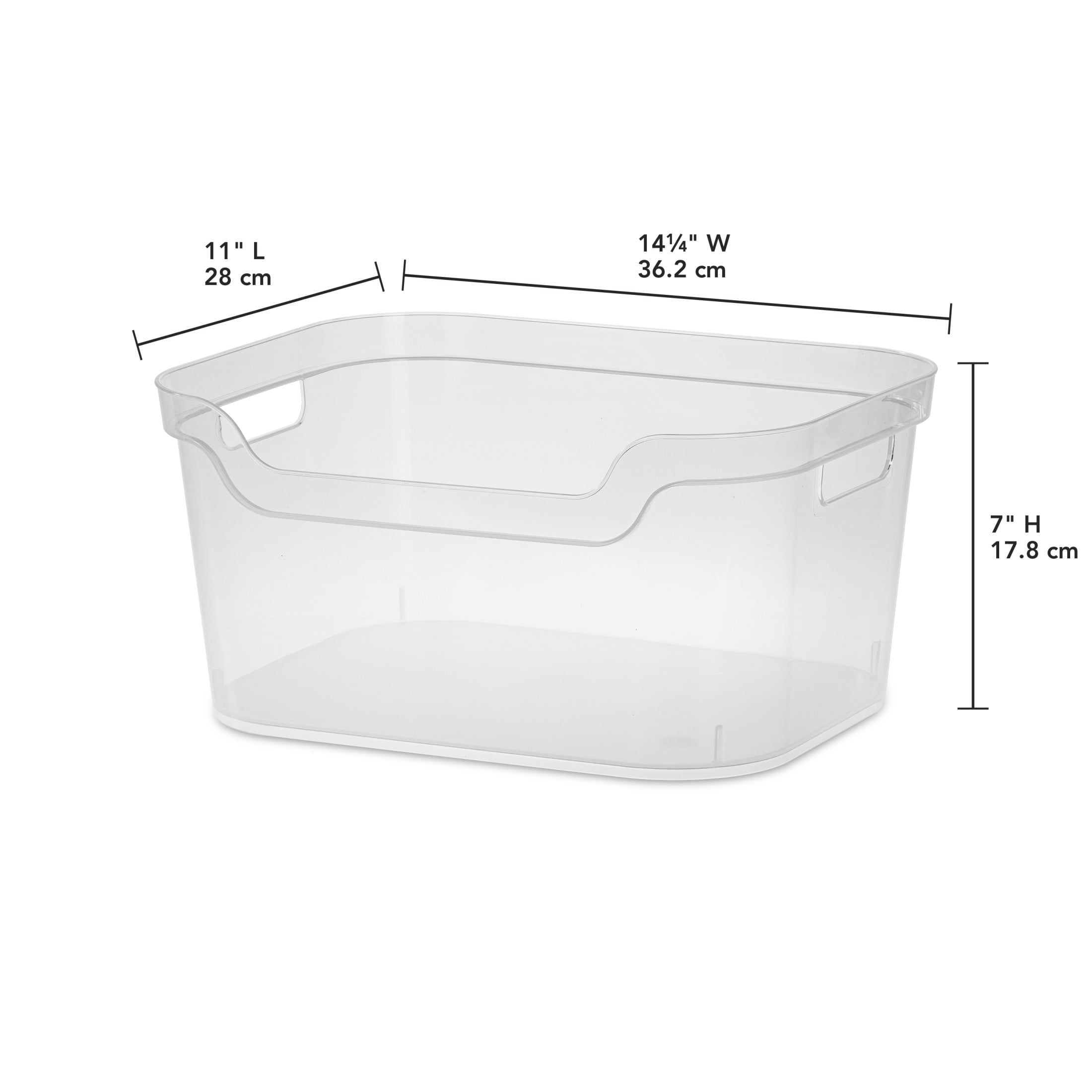 Large Open Bin, Clear Plastic, Easy Access Bin with Scoop Front, Clear - Image 2