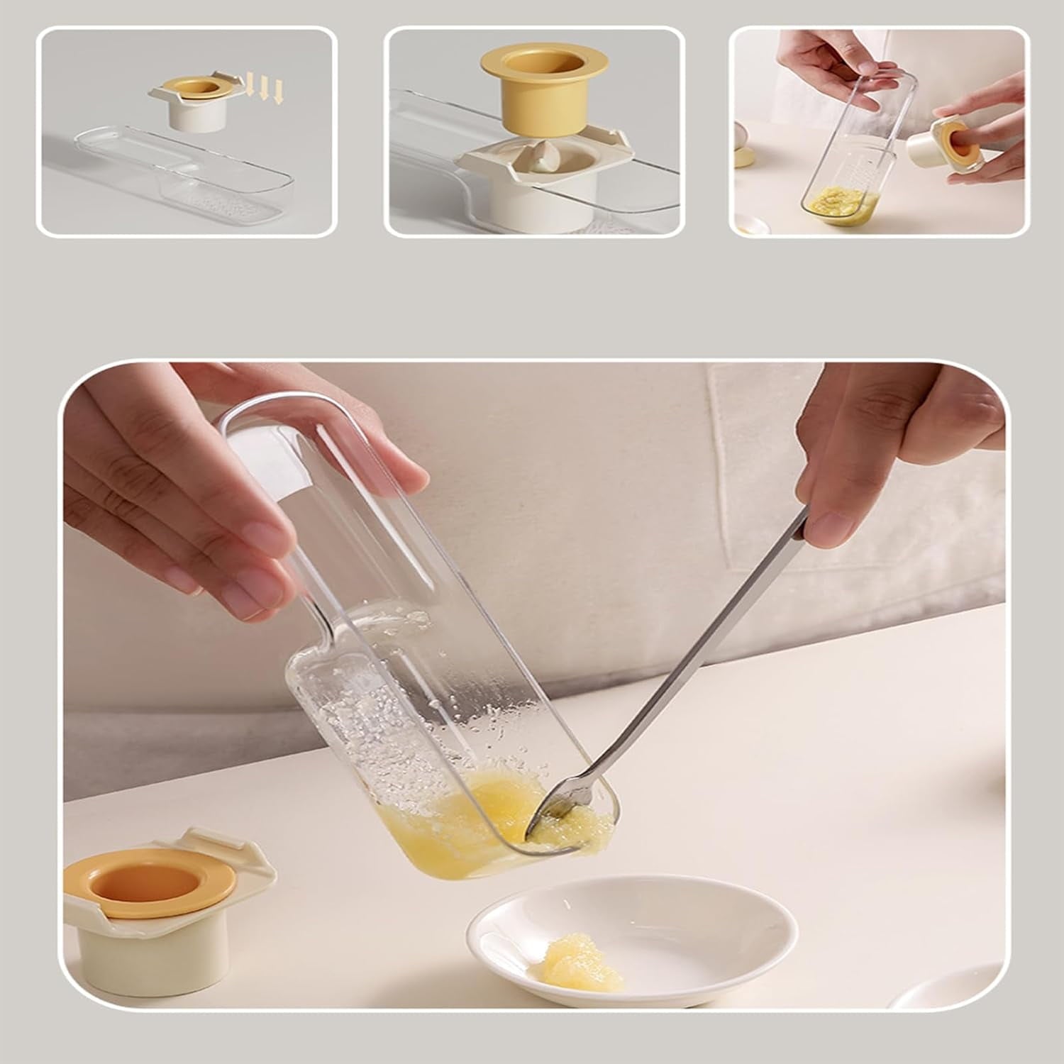 Multifunctional Garlic Grinder & Mandoline Slicer, 3-in-1 Kitchen Tool for Slicing, Grinding and Shredding with Hand ... - Image 6