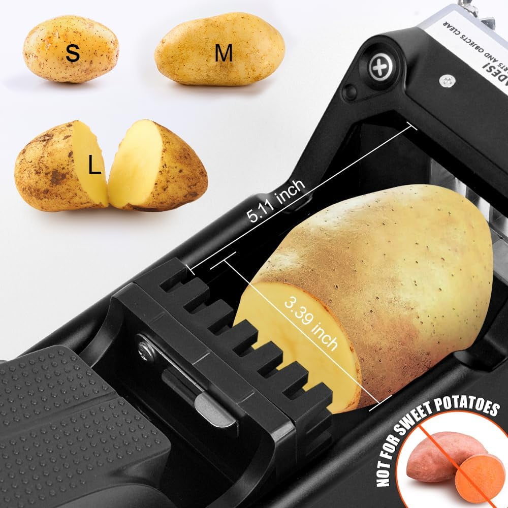 Potato Cutter, Sopito French Fry Cutter with 1/2 inch Stainless Steel Blade Great for Potatoes Carrots Cucumbers - Image 4