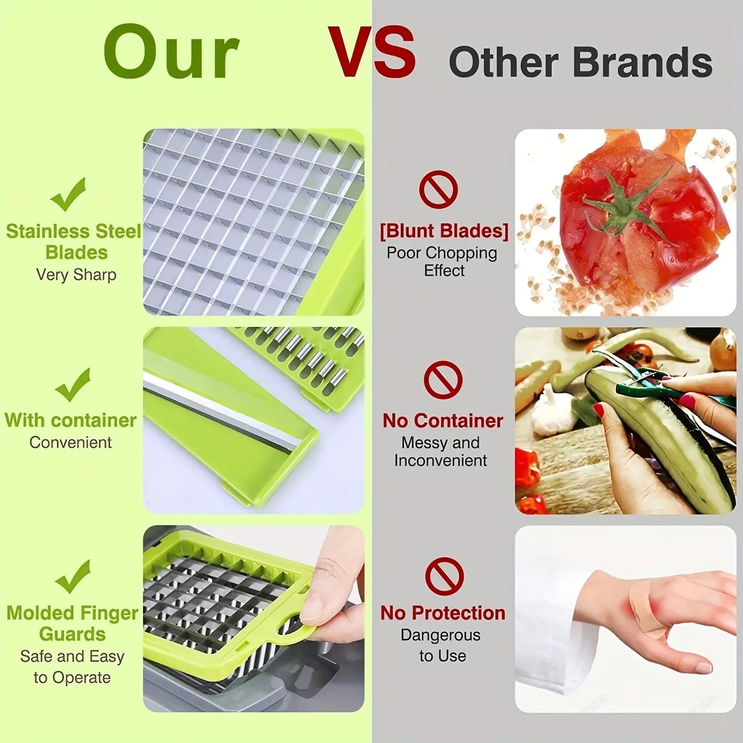 13 in 1 Vegetable Chopper, Multifunctional Food Chopper with Container, 8 Blade food processor with Onion Chopper, Sl... - Image 5
