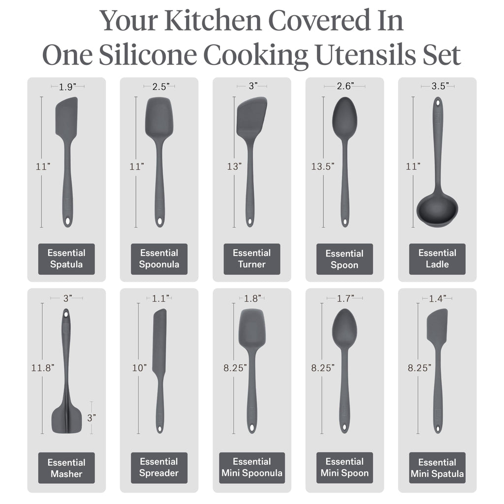 GIR Get It Right 10 Piece Essentials Silicone Cooking Utensils Set Nonstick 425°F Heat Resistant Kitchen Utensils Set for Cooking and Baking - Image 4