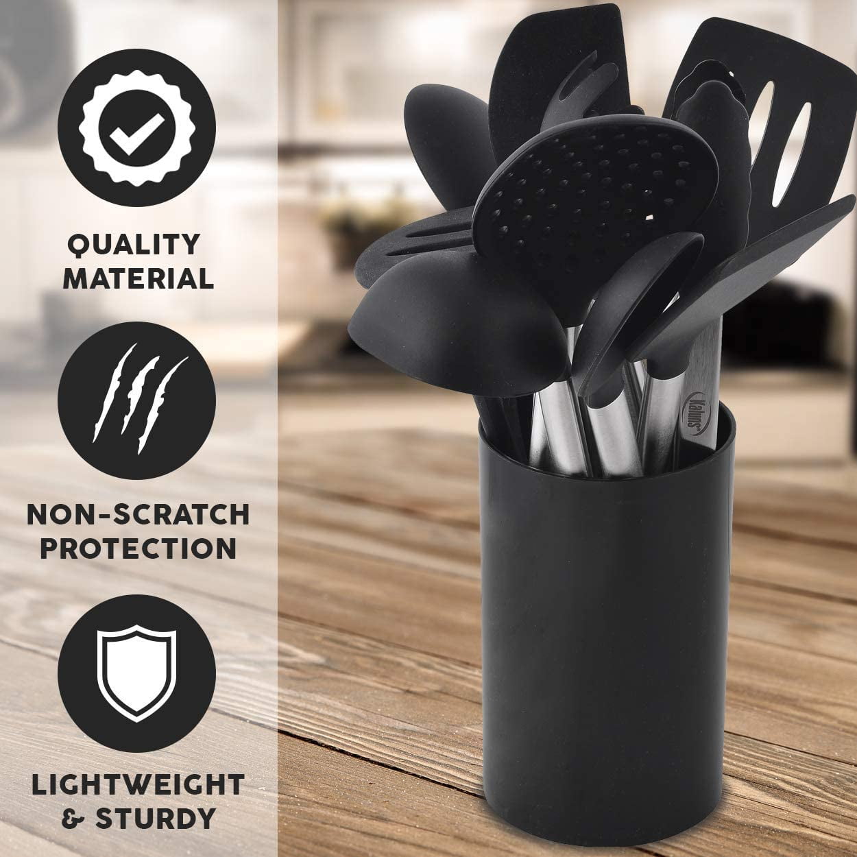 12-Pc Silicone Cooking Utensils Set Apartment Essentials Kitchen Tools - Image 3