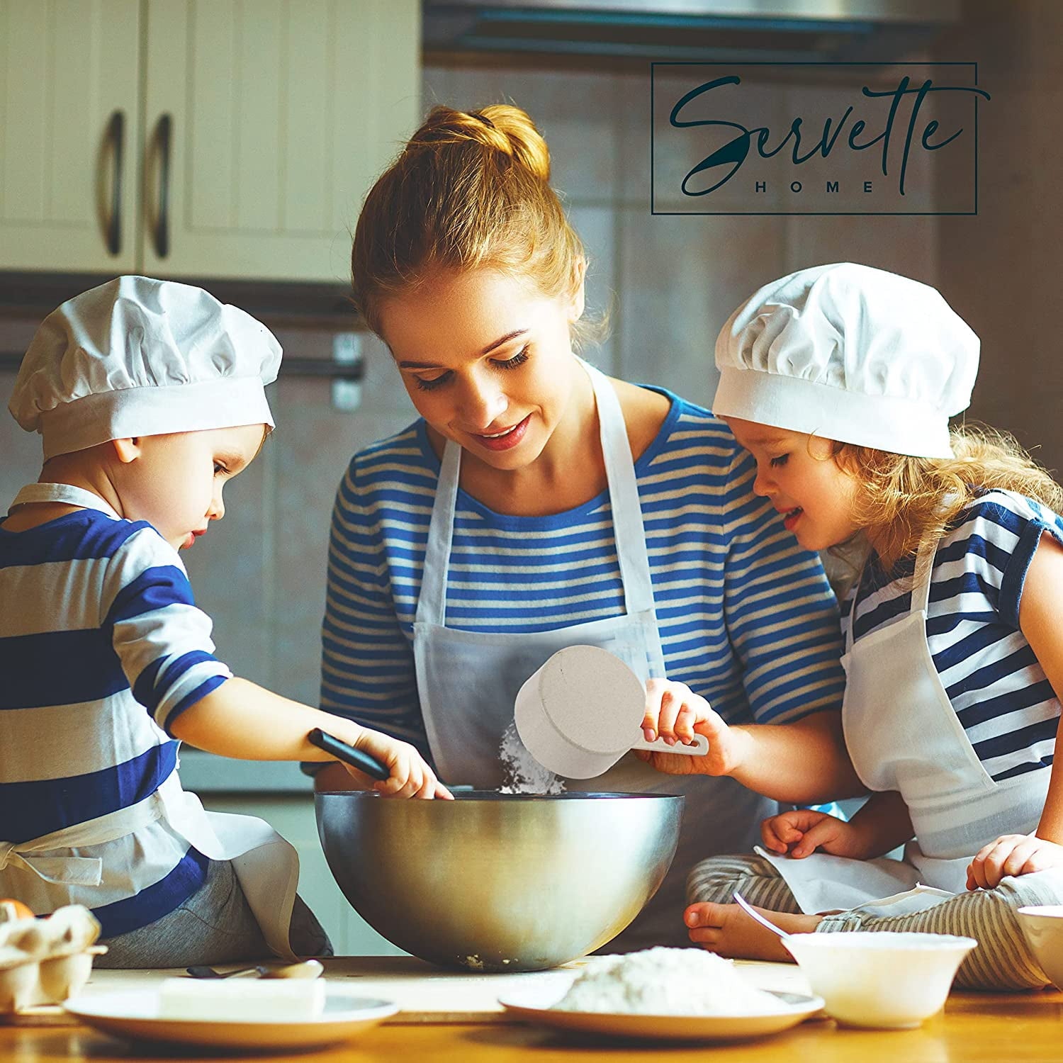 Measurement of Dry and Liquid Ingredients - Set of 10 Wheat Straw Measuring Cups-White - Image 3