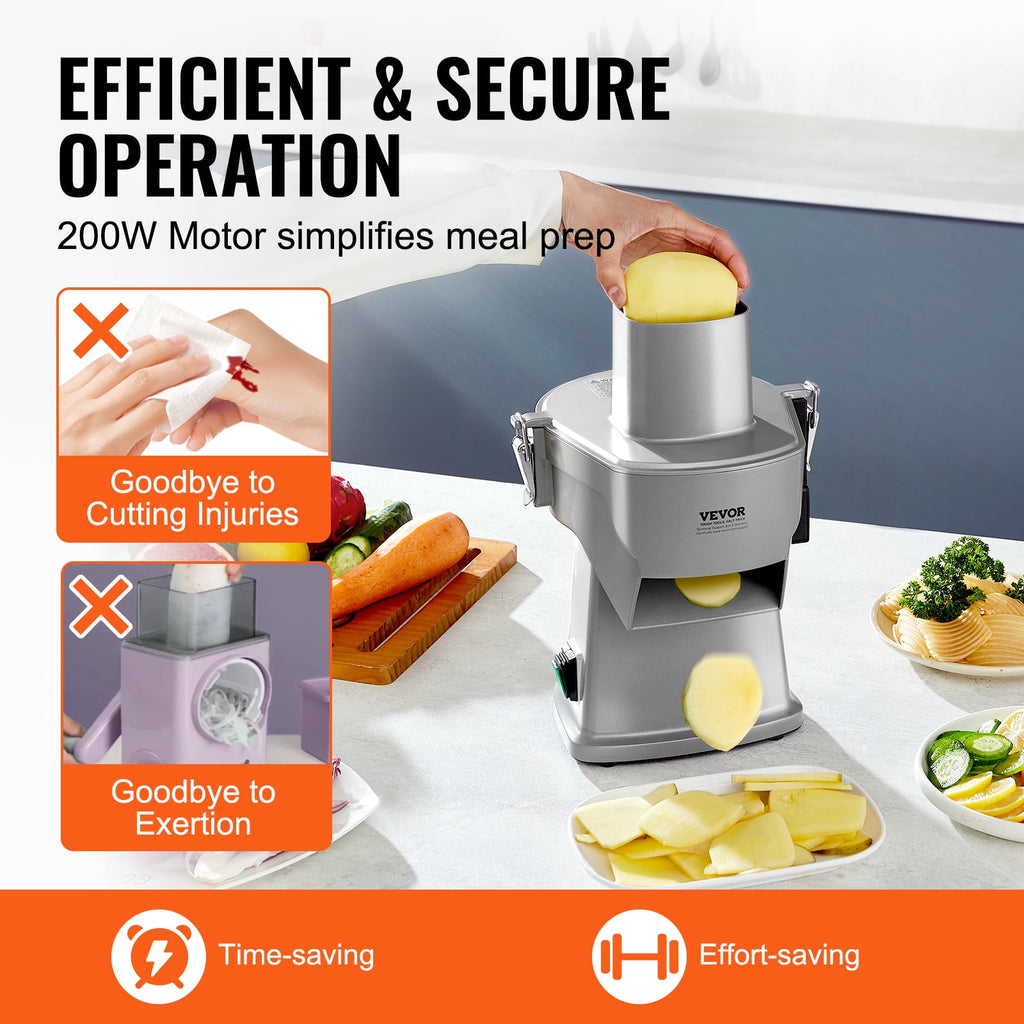 VEVOR Electric Vegetable Slicer, 4 in 1 Multifunctional Food Cutter, 200W Vegetable Chopper for Slicing Shredding Dicing and Slitting, with - Image 5