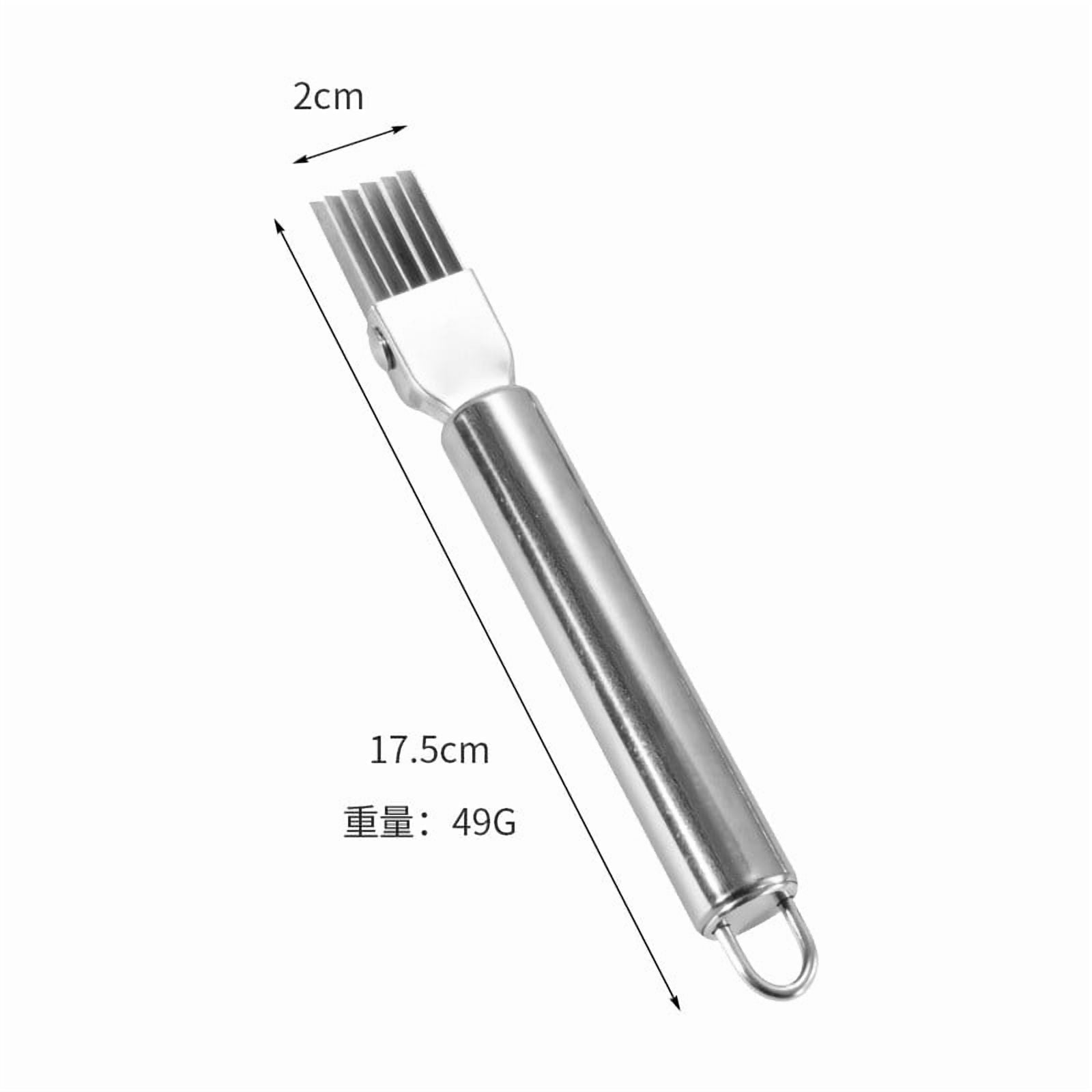 Stainless Steel Scallion Cutter, Vegetable Green Onion Shredder Knife, Herb Chopper Tool For Kitchen, Food Prep, Cook... - Image 2