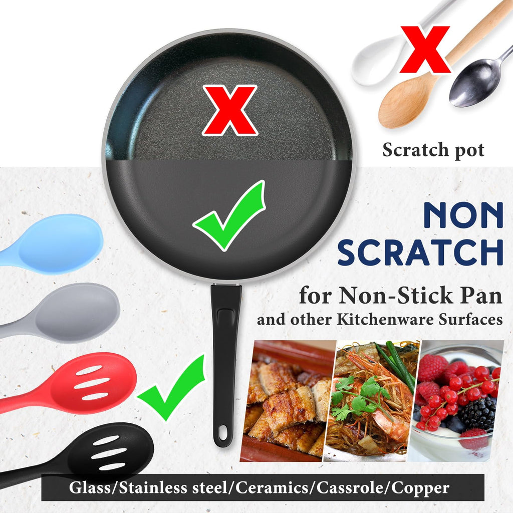 8pcs Non-Stick Silicone Kitchen Utensils Set Versatile Cooking Utensils for Soup Slotted Cooking Baking and Mixing No... - Image 6