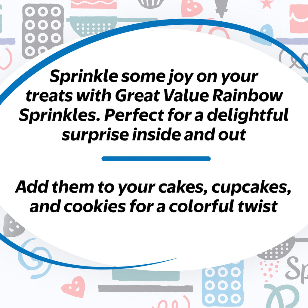 Great Value Rainbow Decorating Sprinkles, 2.7 oz - Image 4