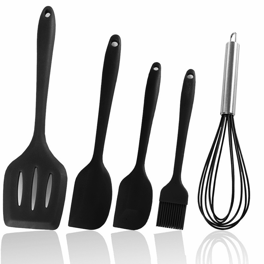 Silicone Utensils, 5 Piece Silicone Spatula Set with Stainless Steel Core, Heat Resistant Silicone Kitchenware, Non-S... - Image 5
