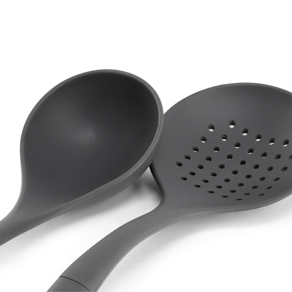 Ridgecrest 2 Piece Silicone Kitchen Tool Skimmer and Ladle Set in Gray - Image 3