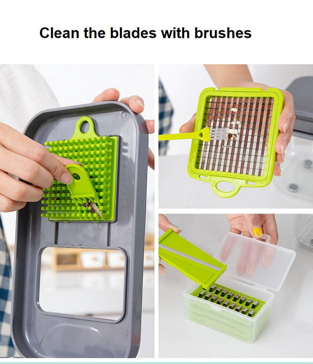 22-in-1 Vegetable Slicer Cutter Machine with Colander Basket, Multifunctional Durable Chopper for Fruits, Garlic, Zoodles, Cheese, Salad Pre - Image 2
