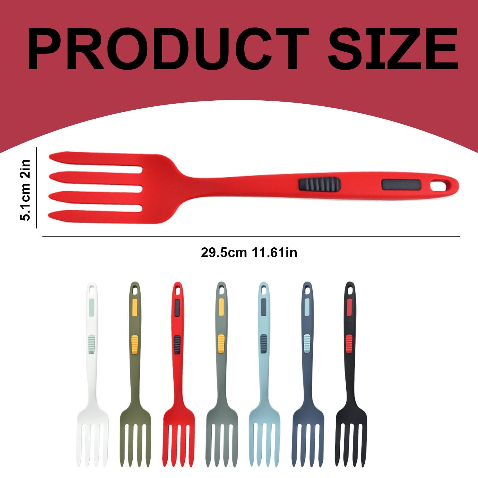 Clearance Sell！ Silicone Flexible fork Heat Cooking fork Tools Dishwasher Kitchen fork Kitchen Non Stick fork for Bak... - Image 2