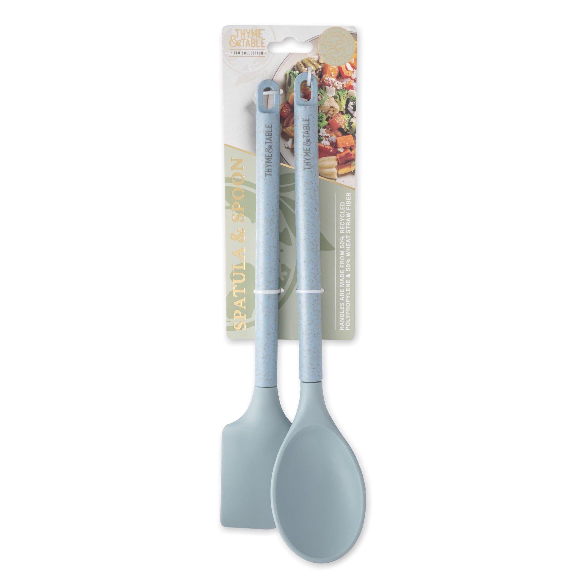 2-Piece Spatula & Spoon with Recycled Wheat Fiber Handle - Image 2
