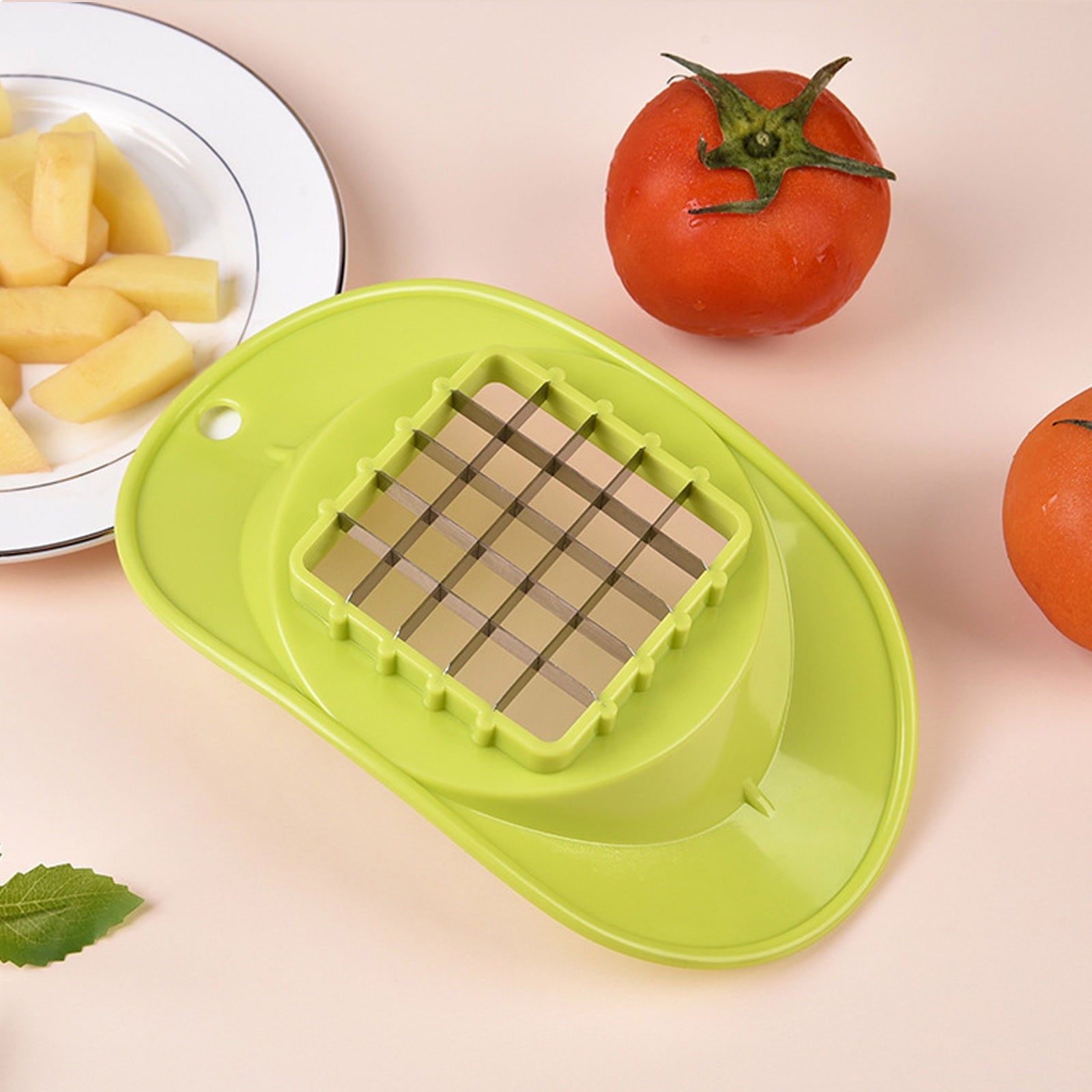 French Fry Cutter French Fry Cutter Stainless Steel Manual Potato Slicer for Home Kitchen Vegetable Prep Tool Green m... - Image 5