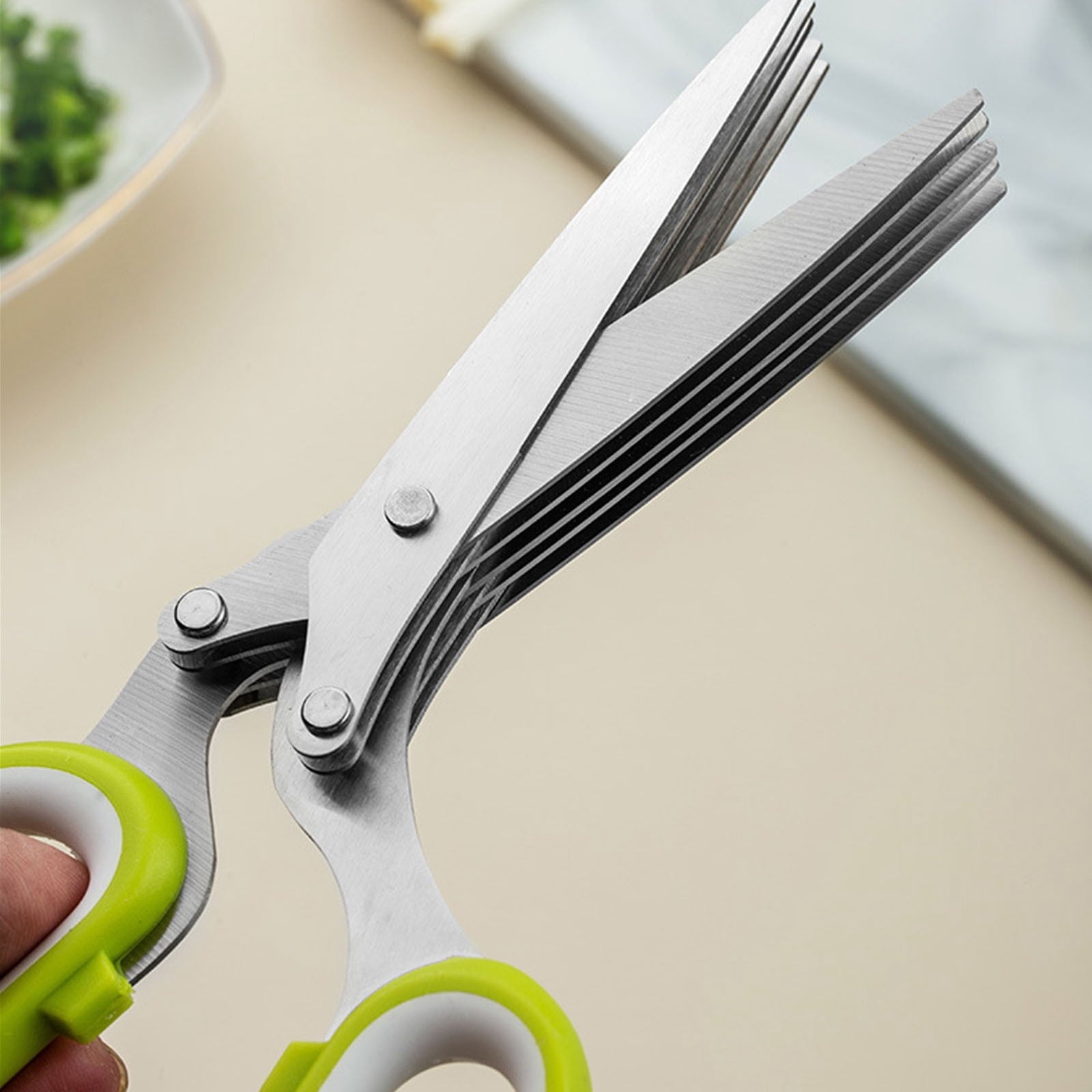 Kitchen Scissors, Stainless Steel, Herb and Vegetable Chopper, Food Prep Tool for Home Cooking, Multicolor - Image 4