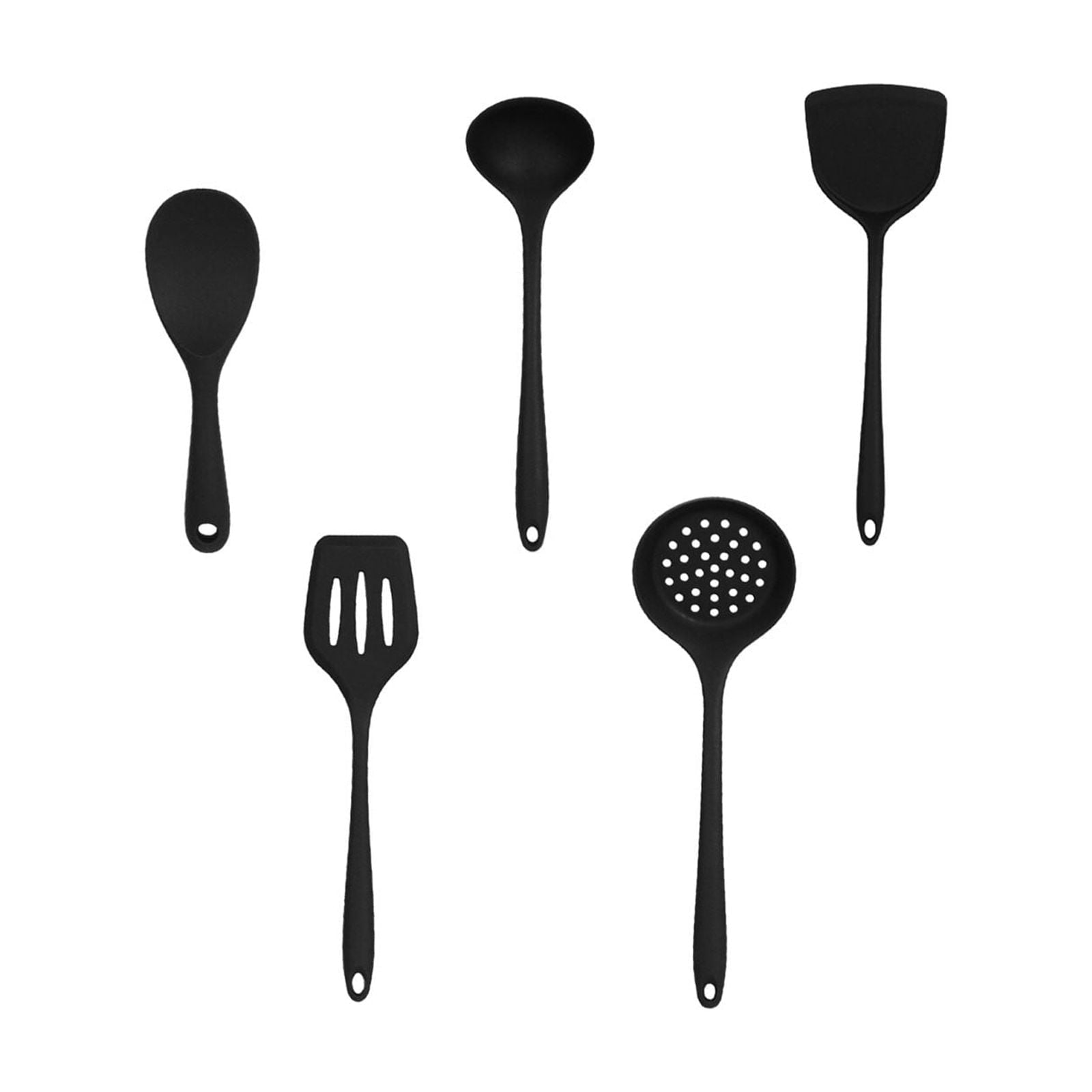 IPEWLEX Multifunctional Kitchenware Five Piece Set - Heat Resistant Silicone Utensils for Cooking, Easy to Clean, Safe for All Cookware - Bl - Image 2