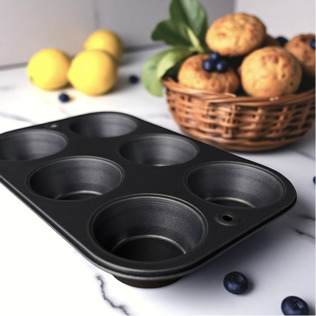 6-Cup Nonstick Steel Muffin Pan, 2.9" Cup, Gray, 1 Count - Image 5