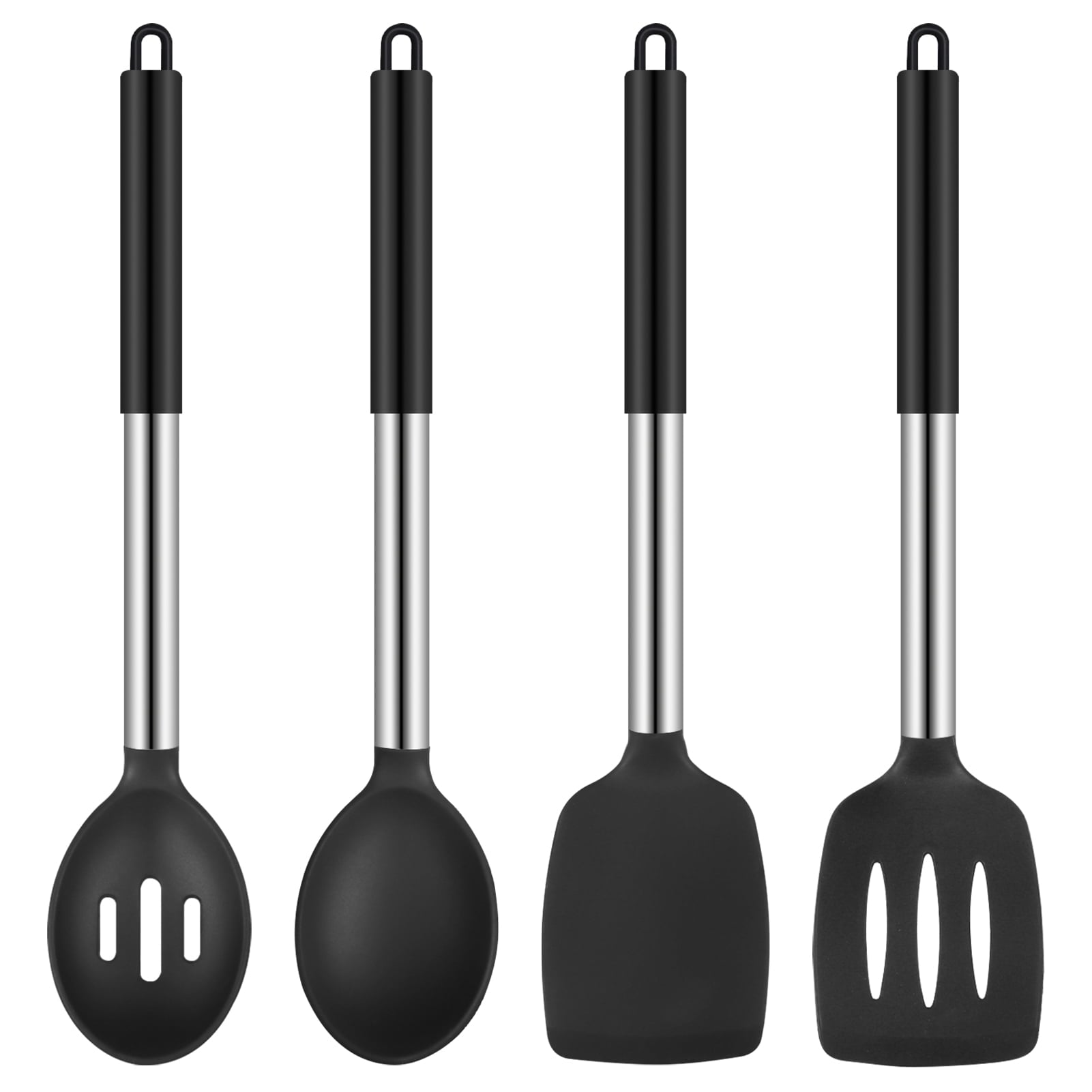 GYDEK Silicone Cooking Spatulas and Spoons, 4 Pack Heat Resistant Silicone Cooking Utensils Set, Non-stick Large Kitchen Silicone Spatula an - Image 5